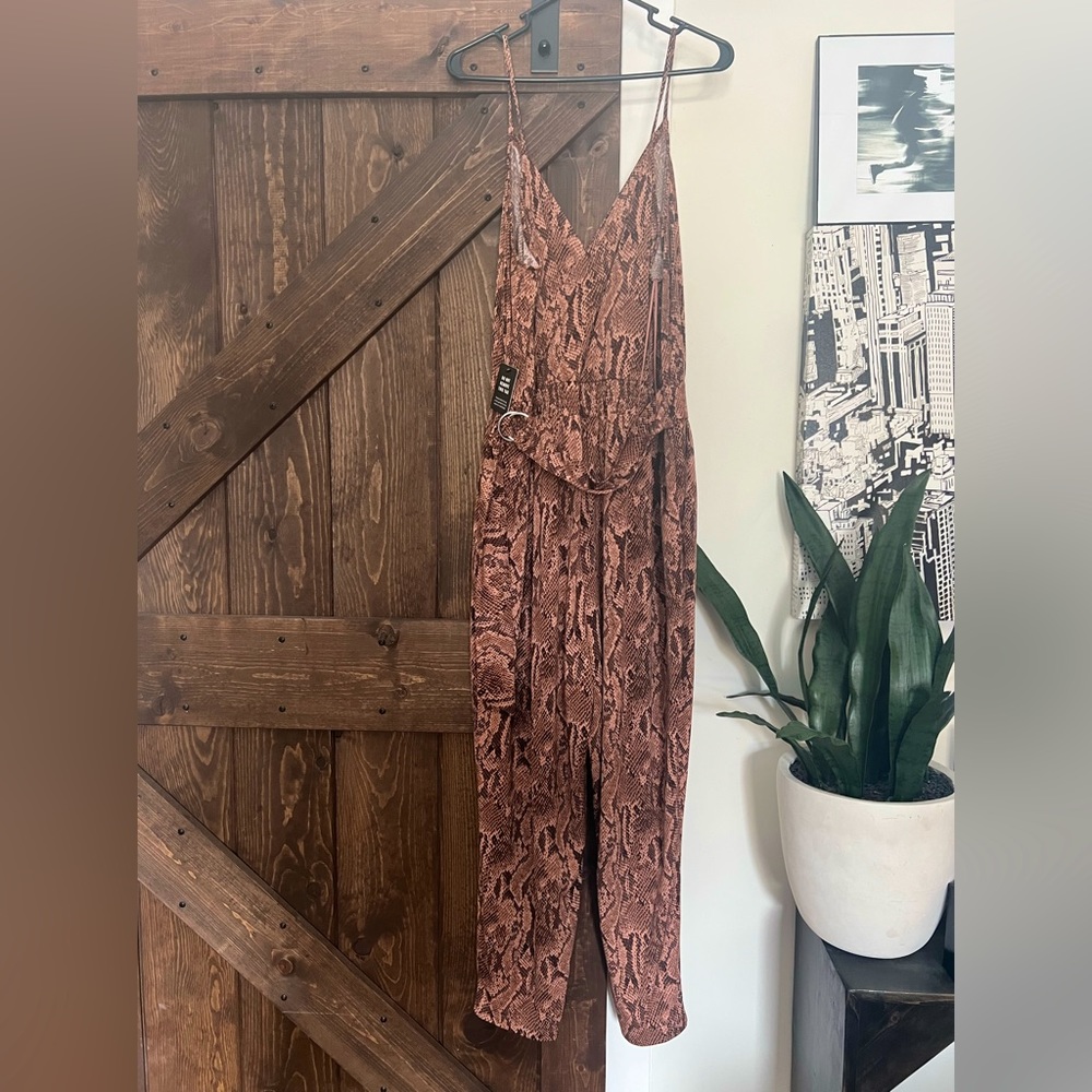 NWT Express Snake Print Belter Jumpsuit - SZ XL